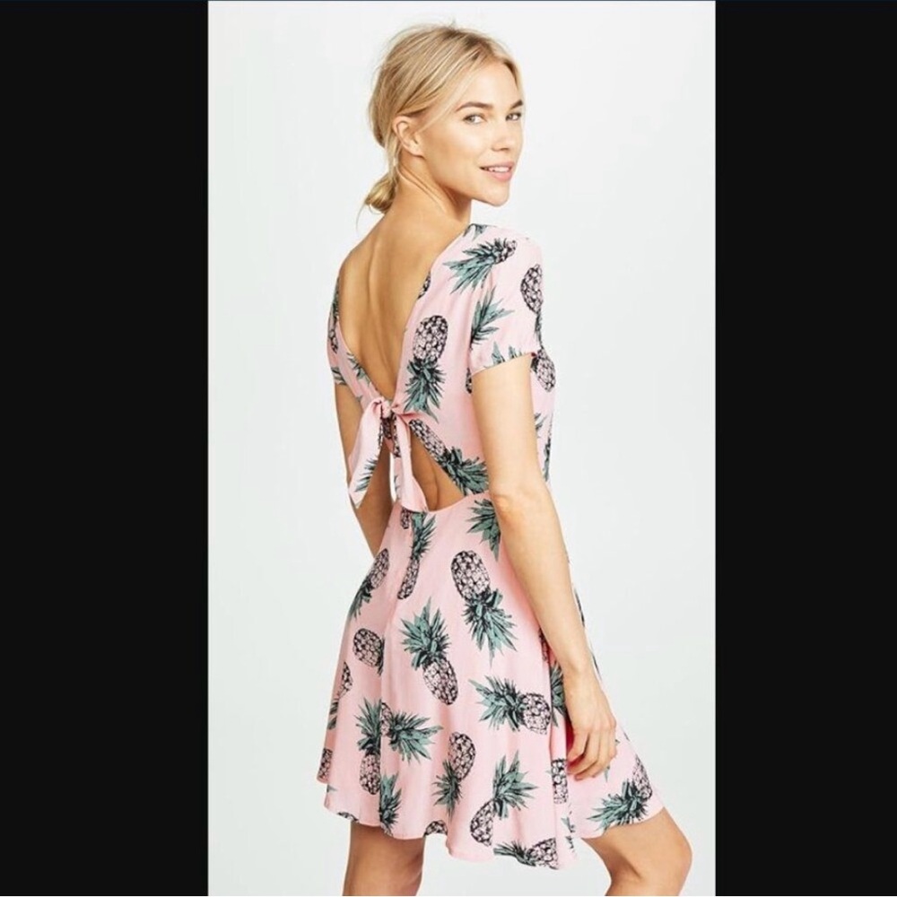 BB Dakota Pink Dress with Pineapple Print